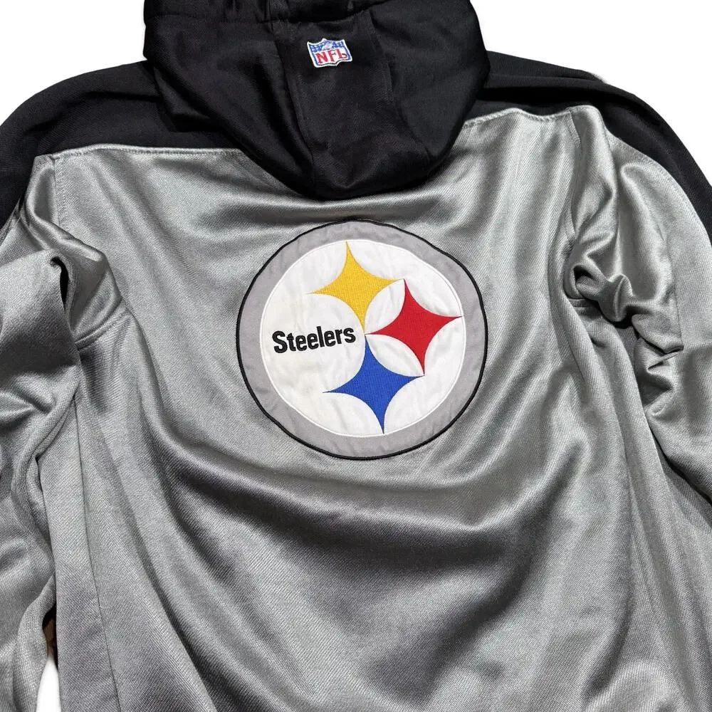 Y2K Reebok Pittsburgh Steelers NFL Logo Hoodie Sweatshirt - Picture 4 of 7